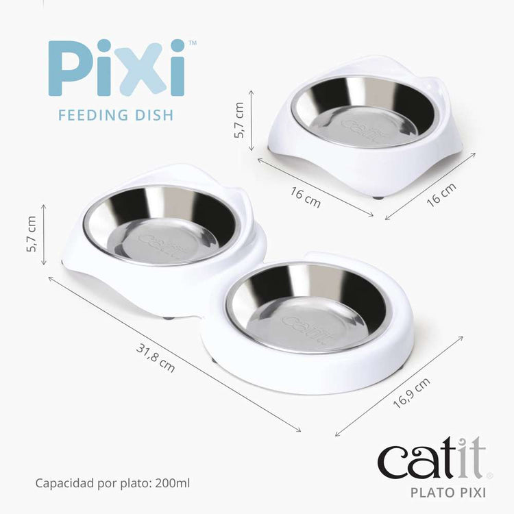Comedero para Gatos Blanco Catit PIXI