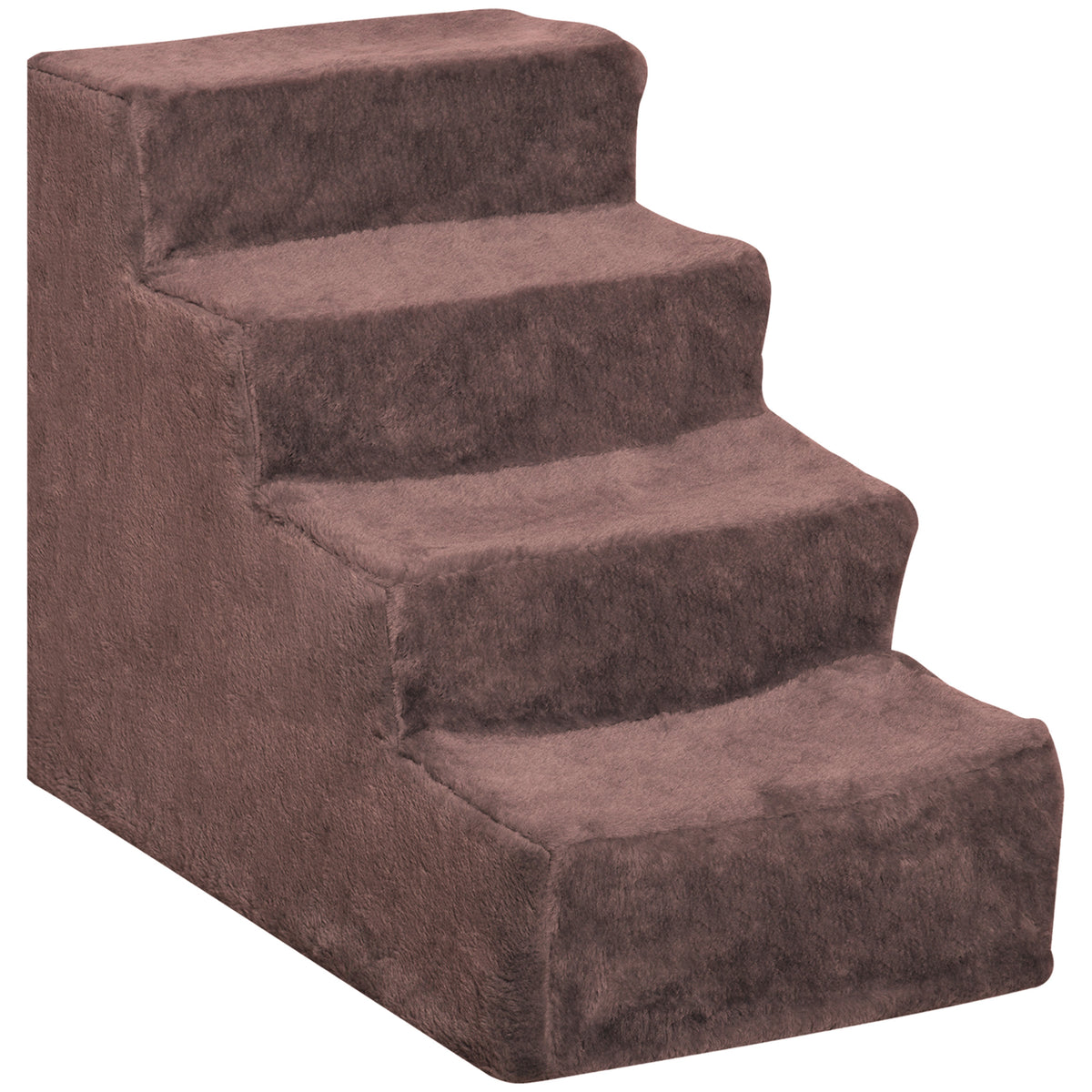 Pawhut Escalera Para Perros De 4 Peldaños Con Funda Extraíble 60x35x44 Cm Marrón_1