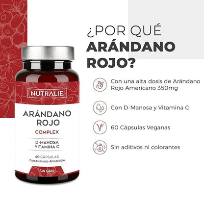Nutralie Arándano Rojo Americano + Vitamina C y D-Manosa 60 Cápsulas