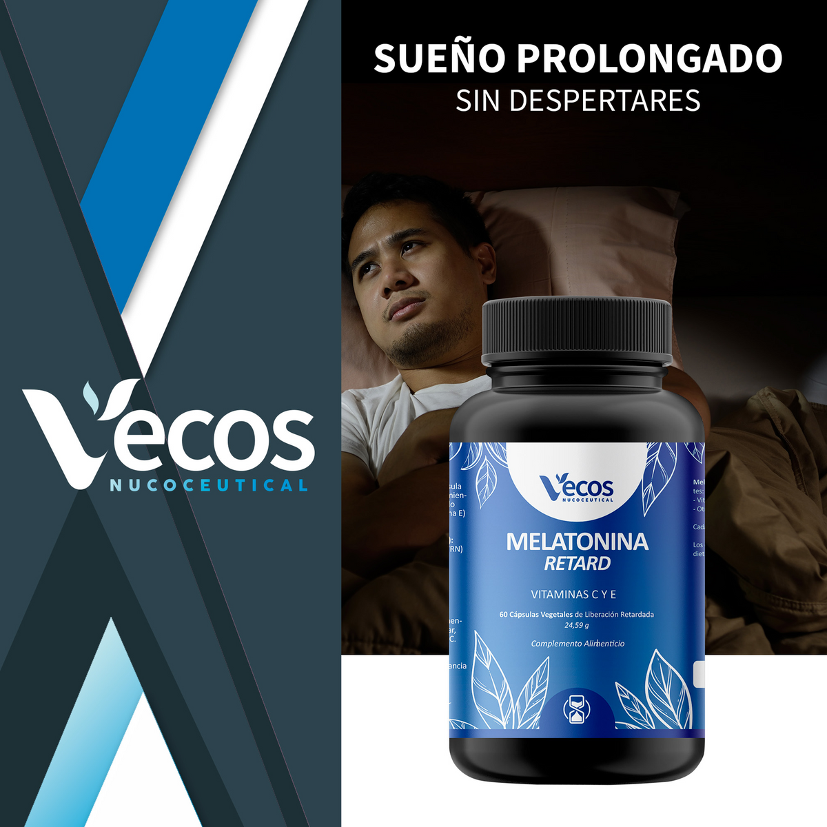 Melatonina Retard 1,9 Mg Vecos 60 Cápsulas | Liberación Prolongada_1