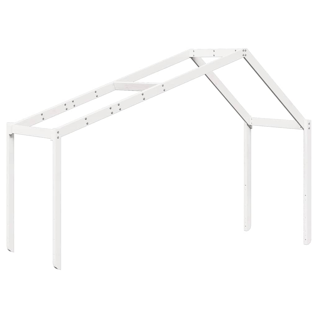 Techo De Cama Infantil Madera Maciza Blanco 203x80,5x142 Cm_0