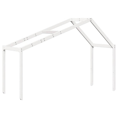 Techo De Cama Infantil Madera Maciza Blanco 203x80,5x142 Cm_0