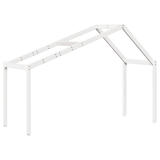 Techo De Cama Infantil Madera Maciza Blanco 203x80,5x142 Cm_0