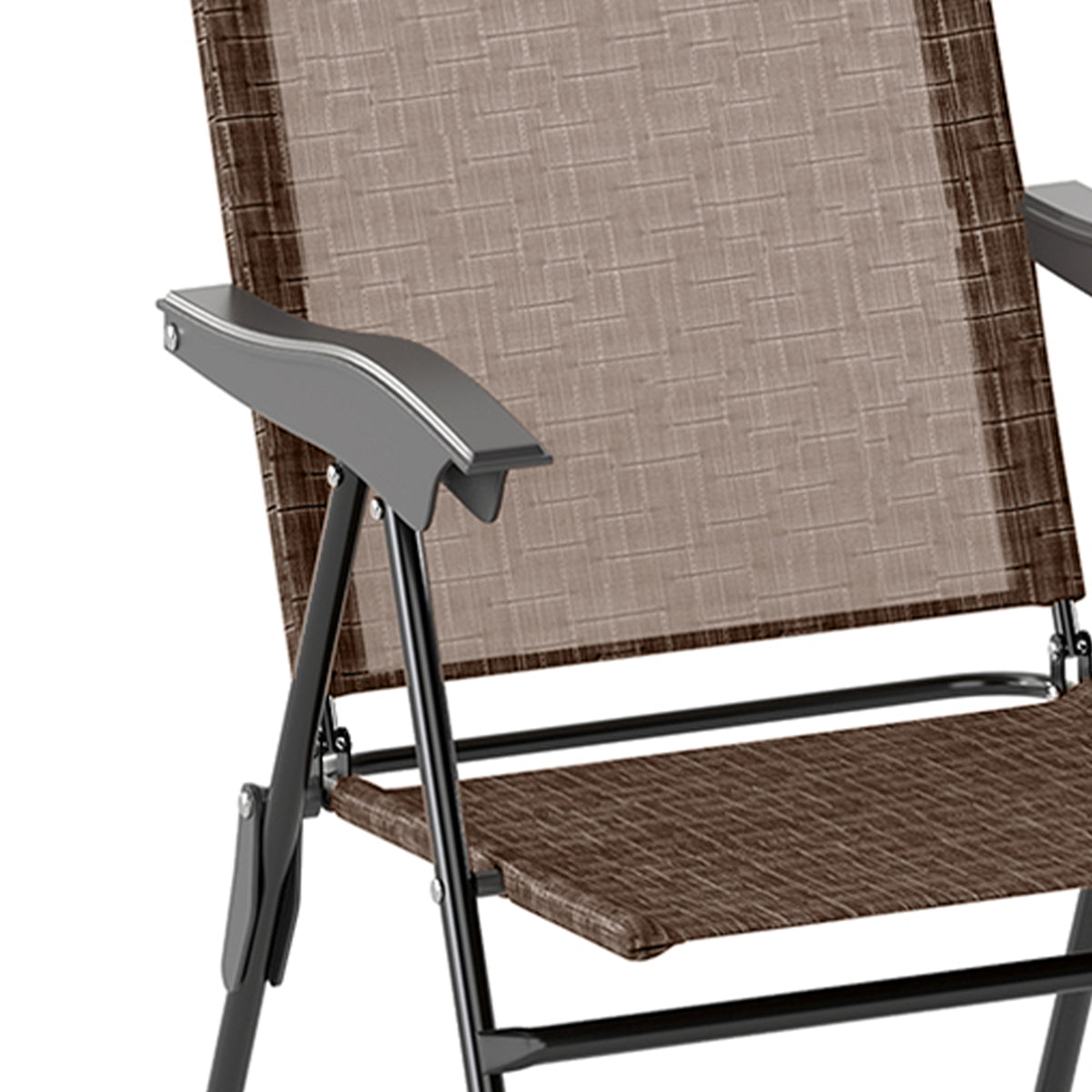 Conjunto Mesa Y 2 Sillas Outsunny Acero, Texteline Marrón 82,5x54x90 Cm_5