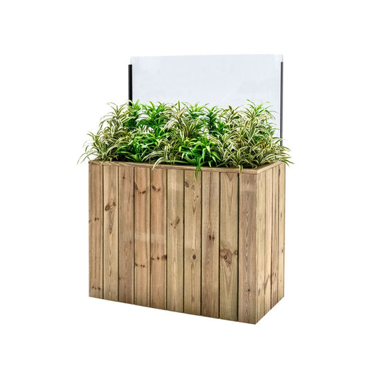Jardinera Alta De Madera Autoportante Con Cortavientos 60 Cm 100 X 44,5 X 80 Cm Hortalia_0