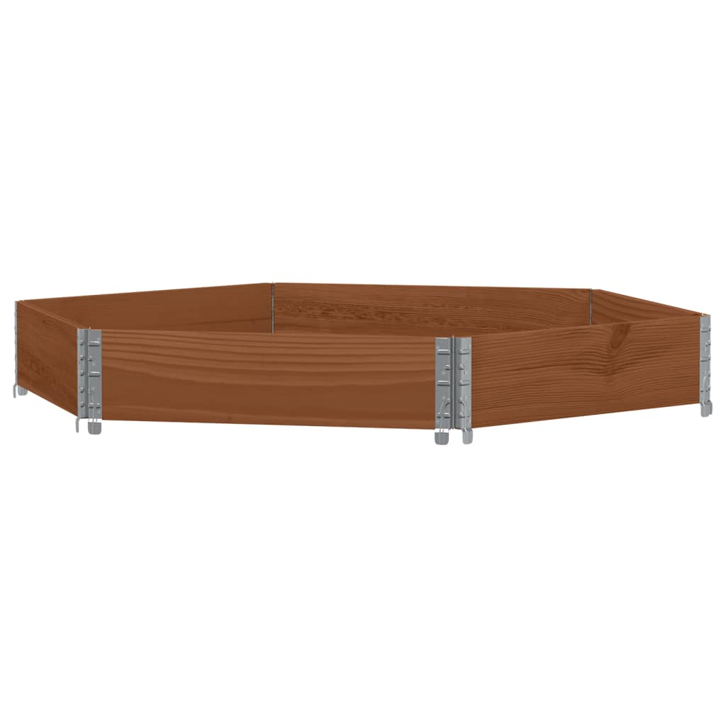 Arriate Elevado Hexagonal Madera Maciza Pino Marrón 160x160 Cm_0