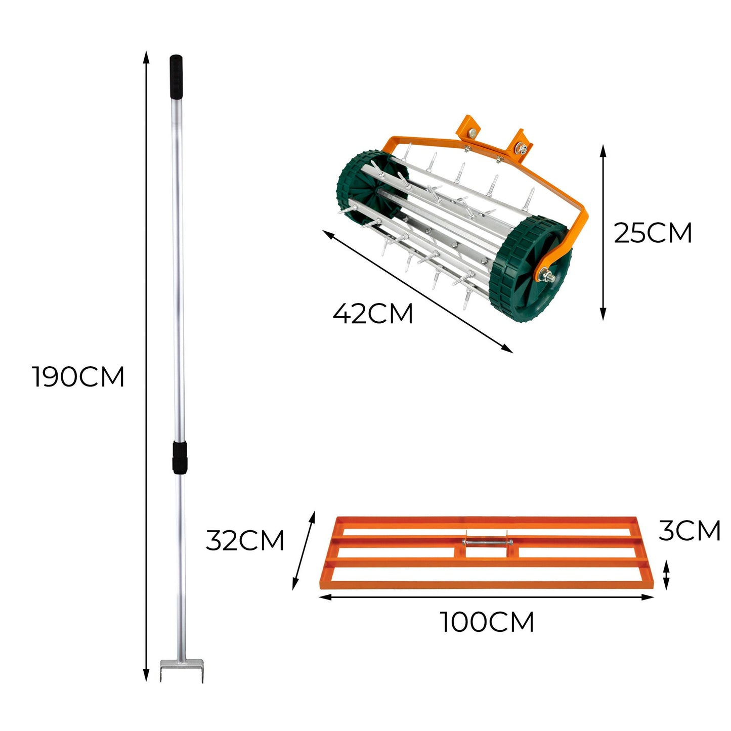 Nivelador De 100 Cm Y Aireador De Césped – Naranja_4