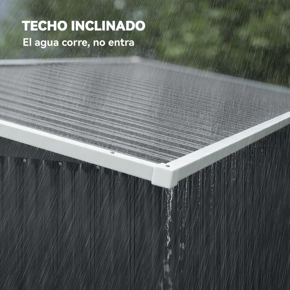 Outsunny Caseta De Jardín Exterior 2,7 M² 234x132x185 Cm Triple Puerta Gris_5