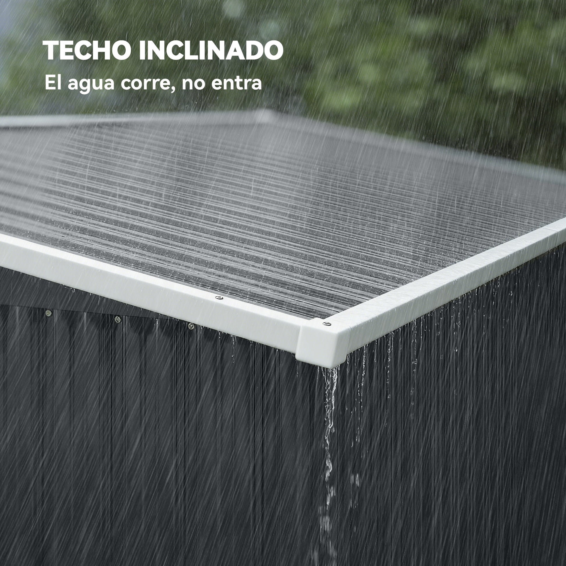 Outsunny Caseta De Jardín Exterior 2,7 M² 234x132x185 Cm Triple Puerta Gris_5