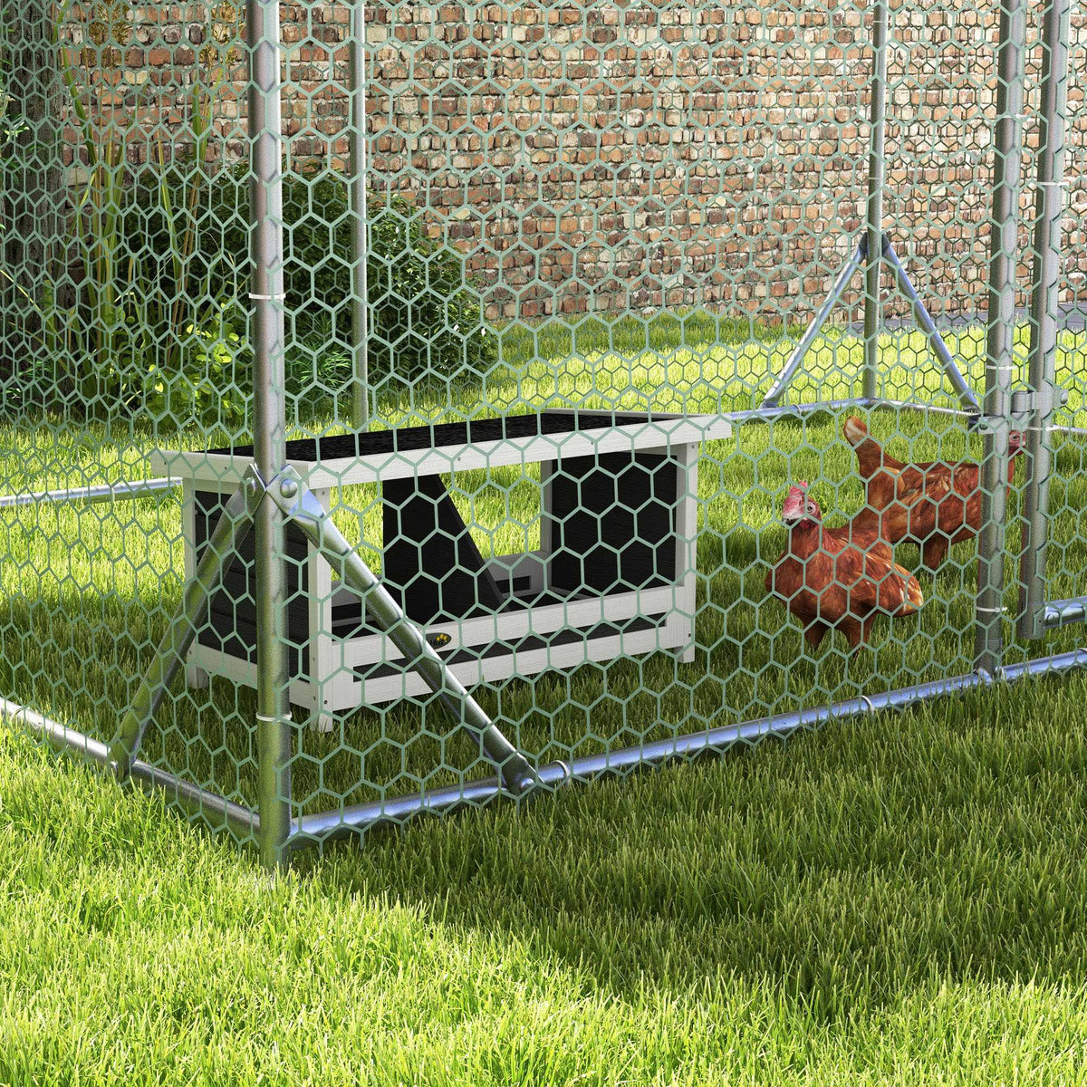 Pawhut Ponedero Para Gallinas De Madera Con 2 Departamentos Gris_3