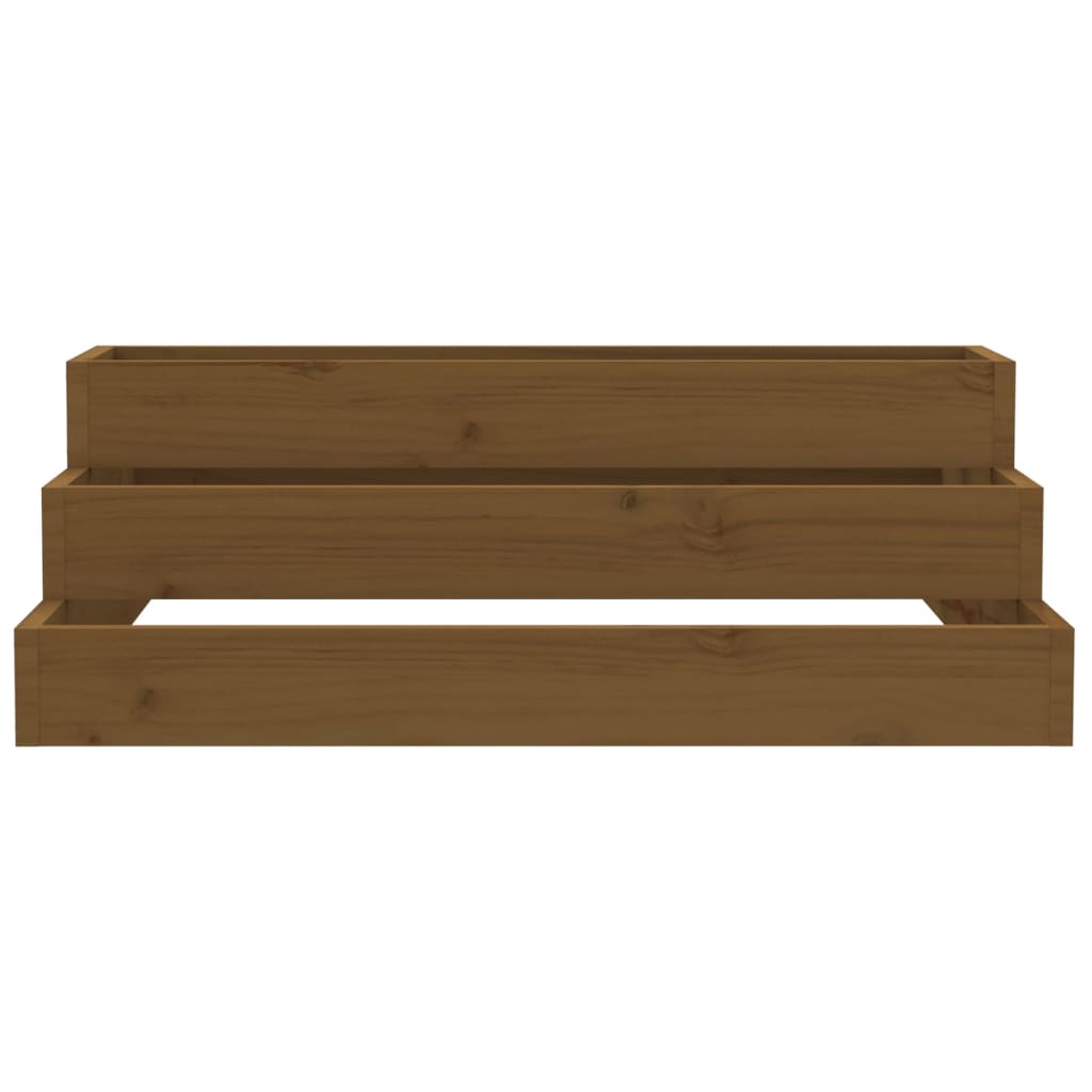 Jardinera De Madera Maciza De Pino Marrón Miel 80x80x27 Cm_3