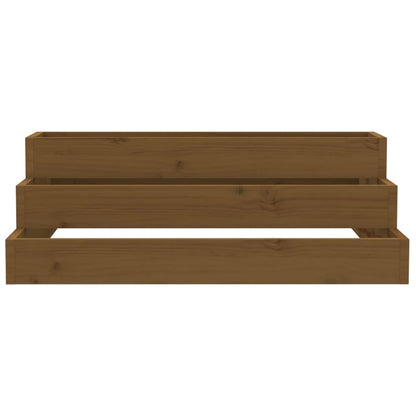 Jardinera De Madera Maciza De Pino Marrón Miel 80x80x27 Cm_3