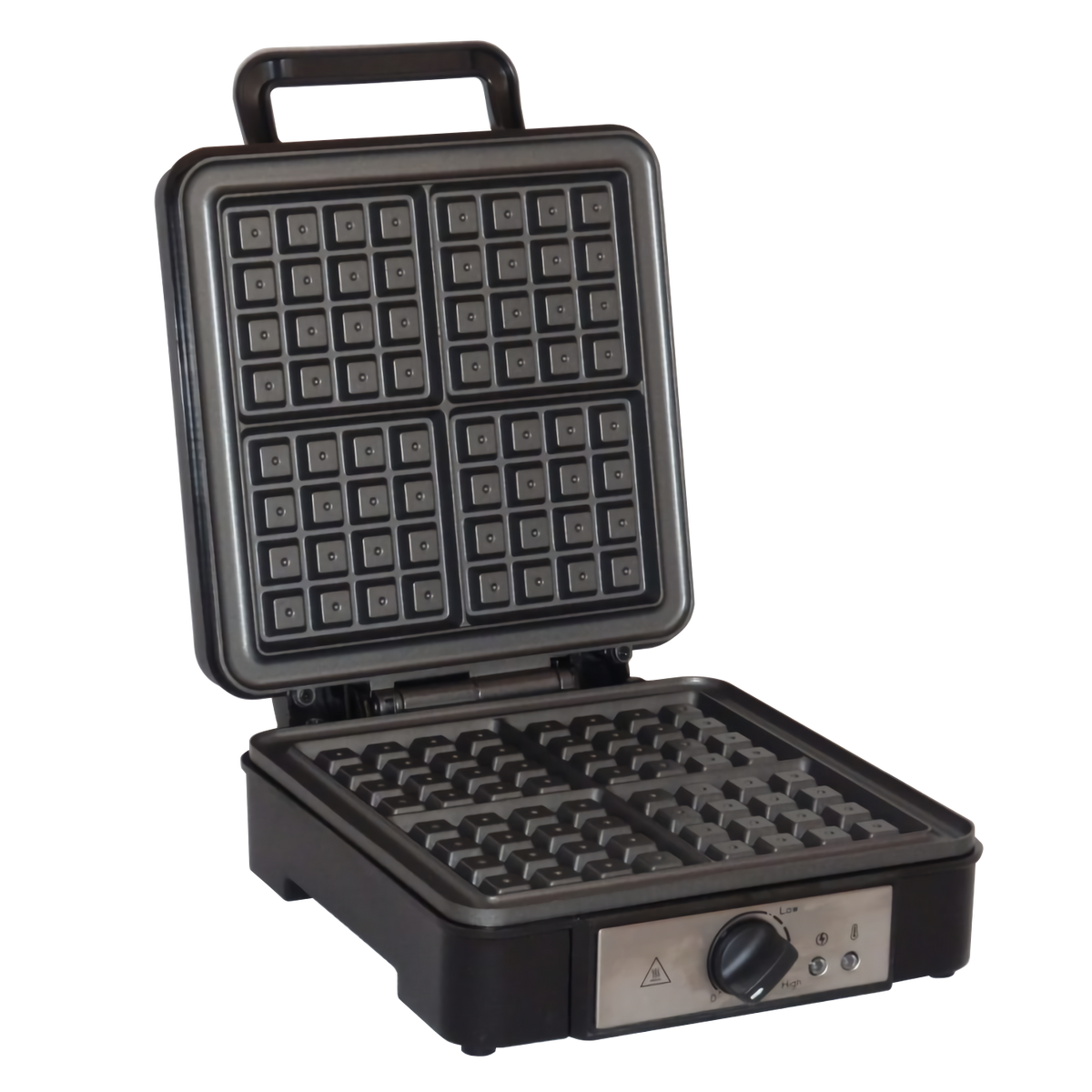 Gofrera Eléctrica Profesional, 4 Gofres Belgas Gruesos, Antiadherente, Regulador Temperatura Mpm Mpm-mgo-36 Negro/plata_1