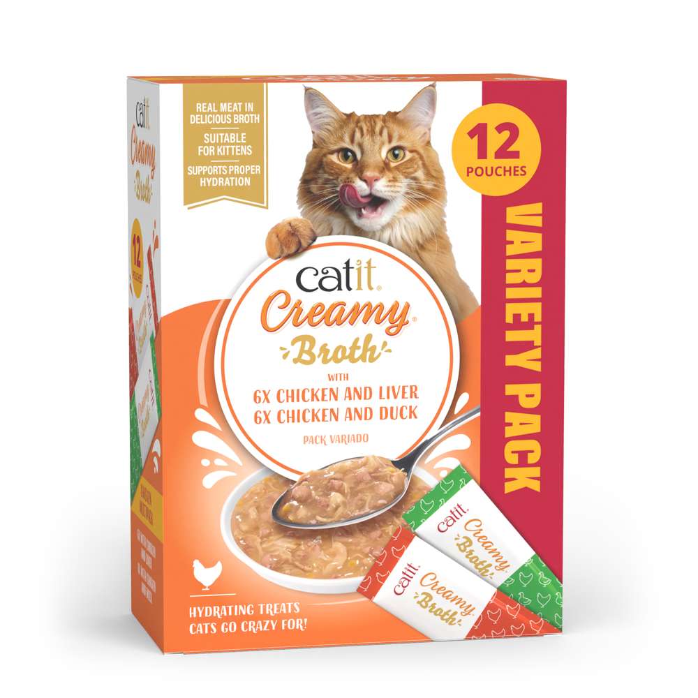 Caldo Cremoso para Gatos Creamy Broth Pack Variado Catit 12 x 40 g