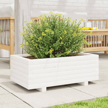 Jardinera De Madera Maciza De Pino Blanco 70x40x26,5 Cm_2