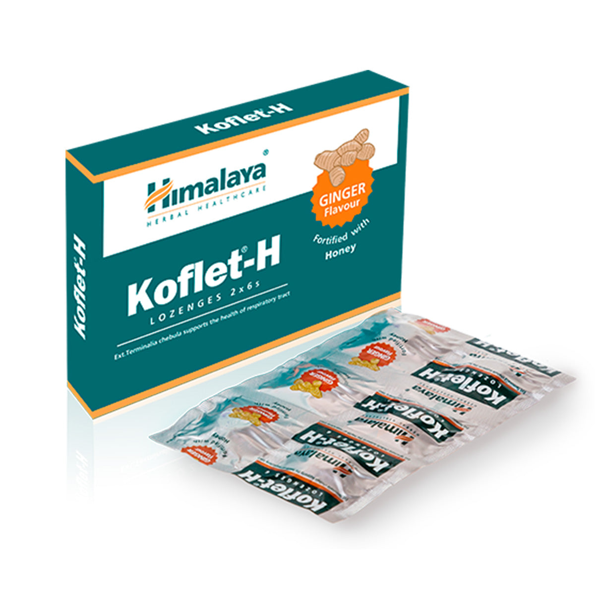 Pastillas Koflet garganta Jengibre Himalaya 12 unidades