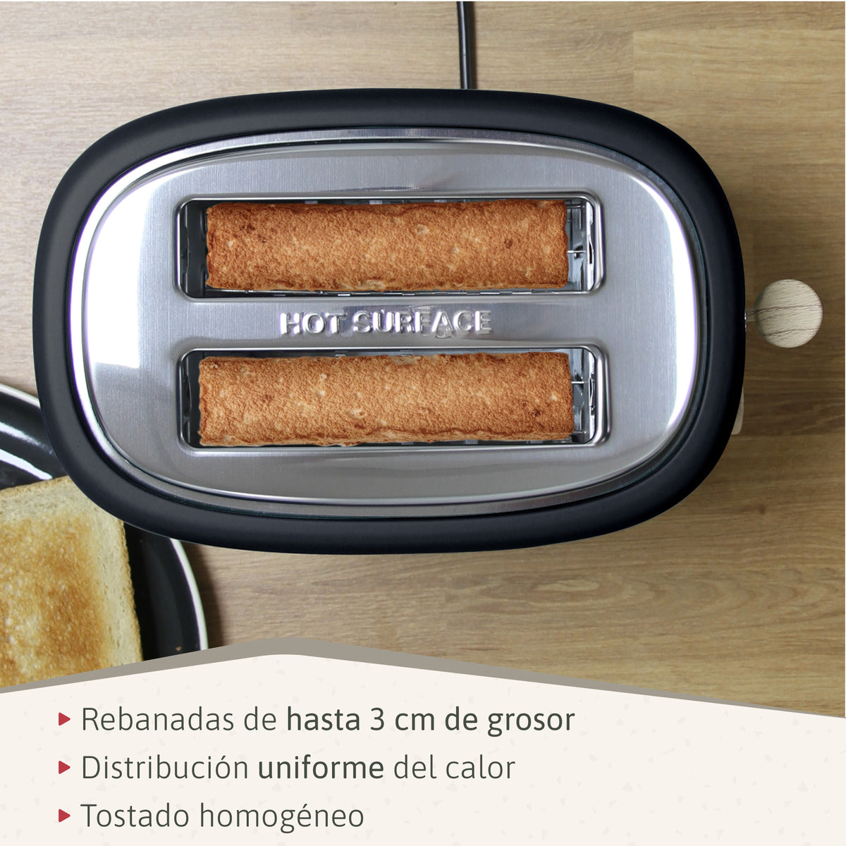 Briebe Nordic Set Tostadora Pan Ranura Ancha 2 Rebanadas + Hervidor Agua Eléctrico 1,7l Inalámbrico, Skt1167blk, Negro_4