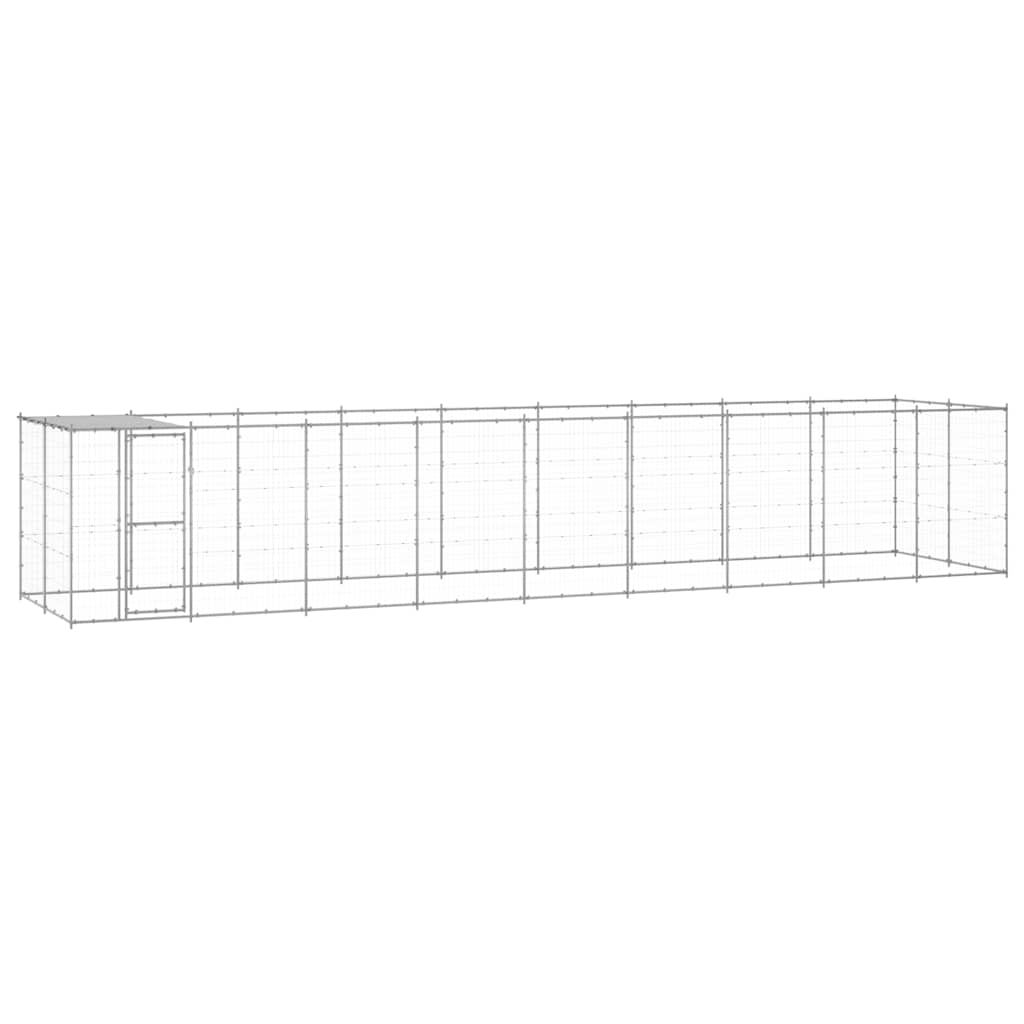 Perrera De Exterior De Acero Galvanizado Con Techo 21,78 M²_0