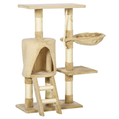 Pawhut Árbol Para Gatos Rascador Altura 95cm Con Nido Plataforma Caseta Escalera_0