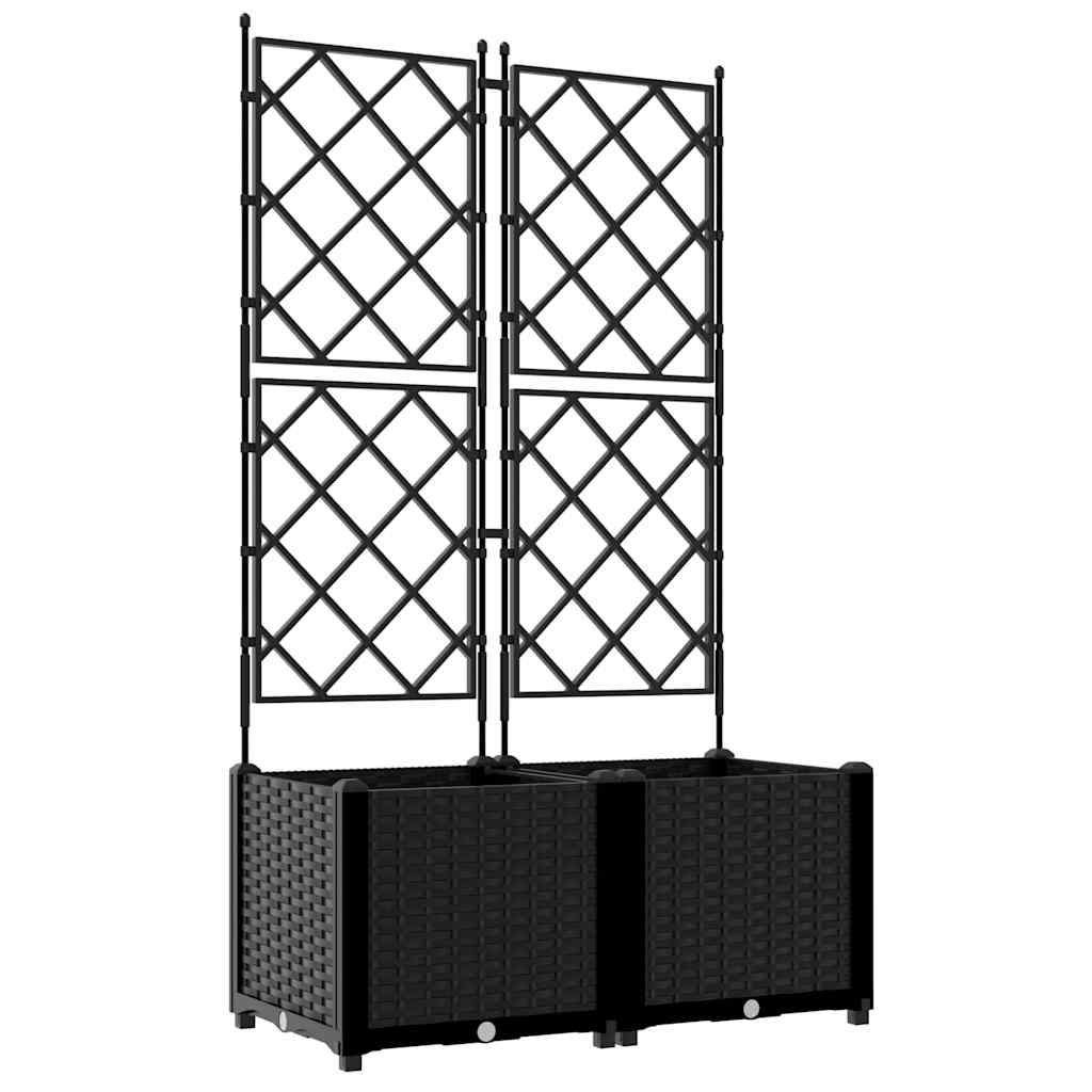 Macetero De Jardín 2 Uds. Negro 80 X 40 X 143 Cm Pp_0