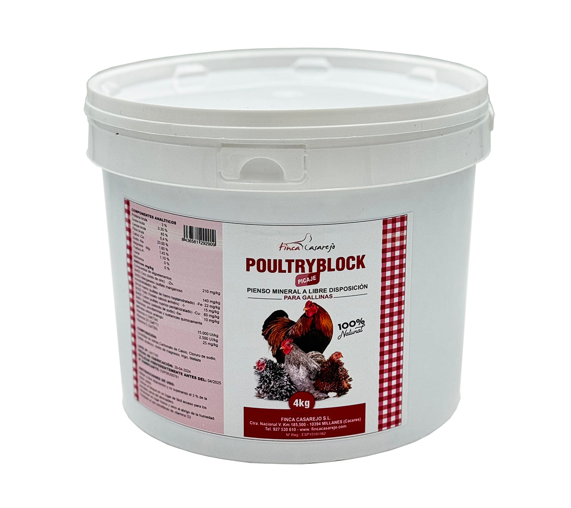 Poultry Block (4Kg) - Bloque De Alimento Para Gallinas Rico En Calcio, Vitaminas Y Cereales- Finca Casarejo_0