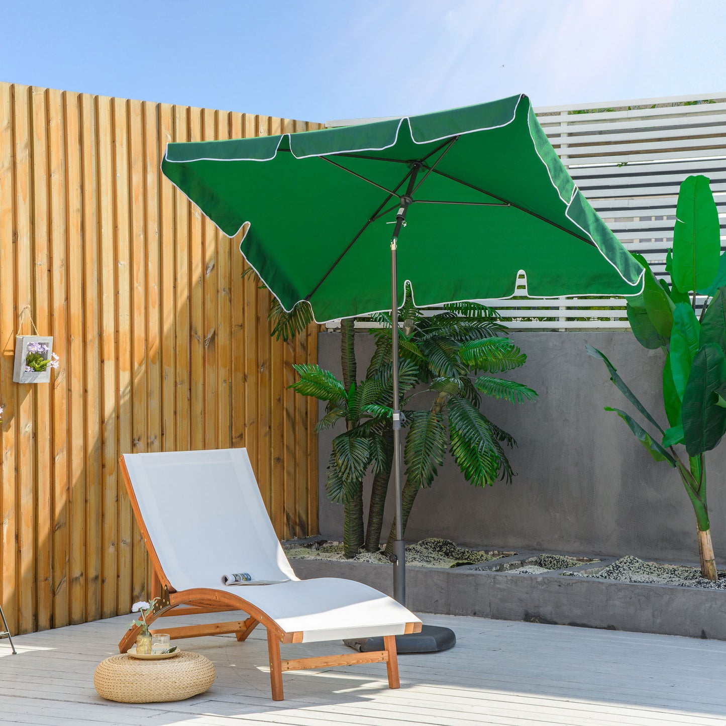 Outsunny Sombrilla De Jardín De Aluminio 2x1,3x2,5 M Verde_1