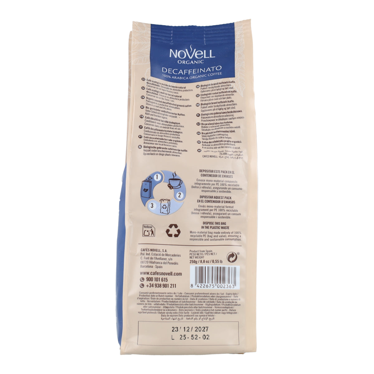 Café molido ECO descafeinado 250 g