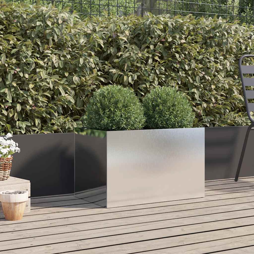Jardinera De Acero Inoxidable Plateado 62x40x39 Cm_2