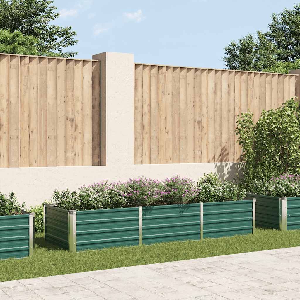 Arriate De Jardín De Acero Galvanizado Verde 240x80x45 Cm_1