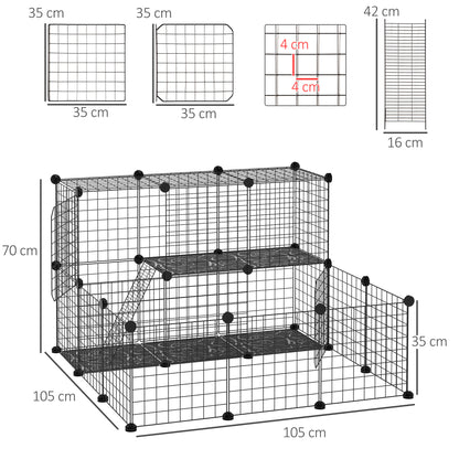 Pawhut Valla Para Animales Pequeños Diy Con 24 Paneles Para Conejos 105x105x70cm_2