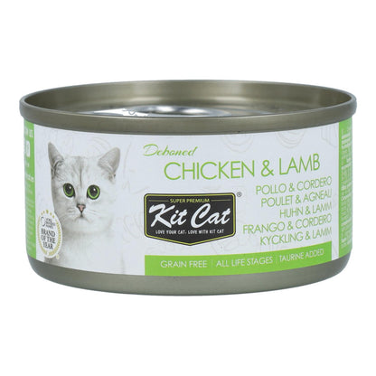 Kit Cat Lata Toppers - Pollo &amp; Cordero 80 g Comida húmeda para gatos en gelatina