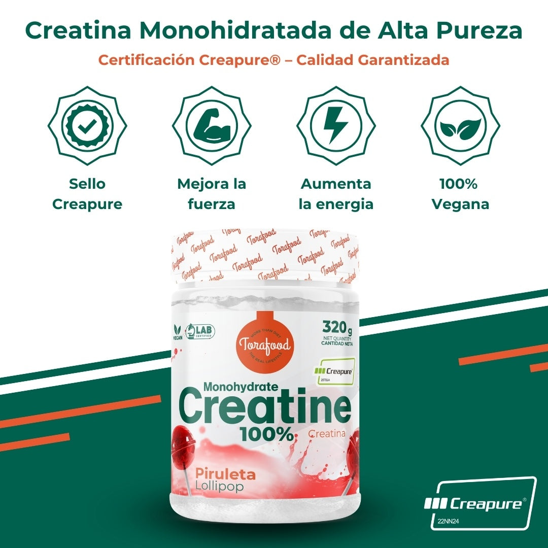 Creatina Creapure Piruleta Torafood 320g
