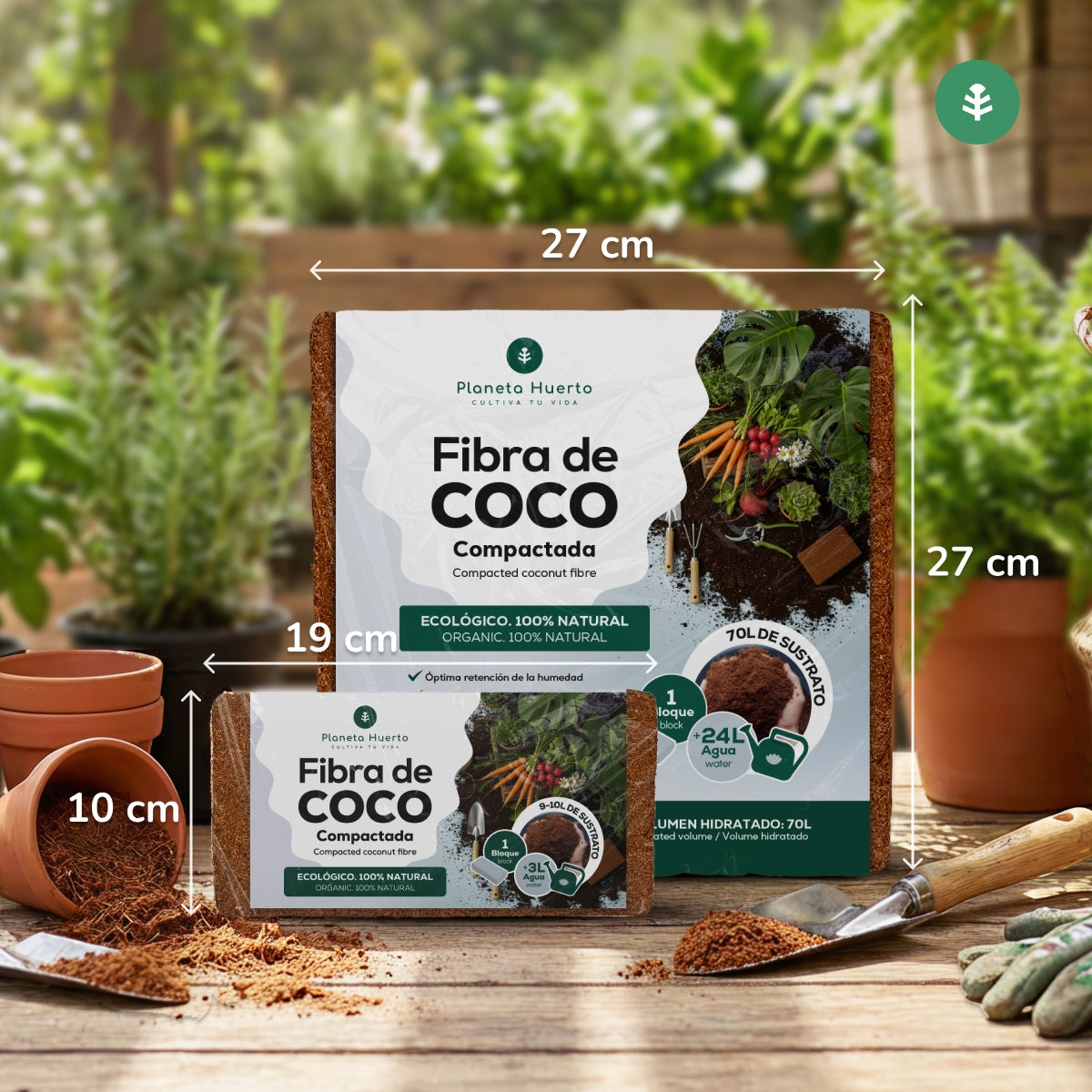 Sustrato Fibra de Coco Planeta Huerto 140 Litros