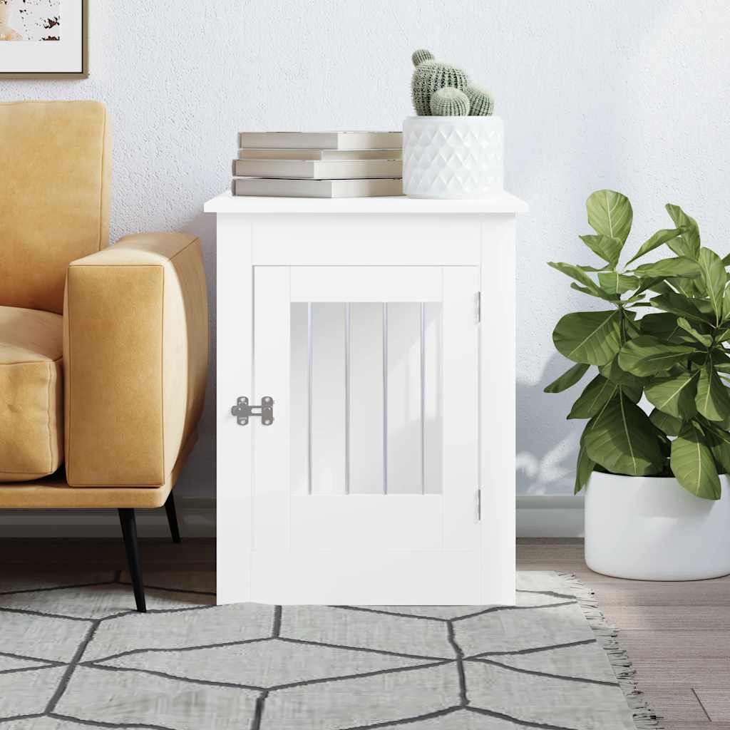 Jaula Para Perros Madera De Ingeniería Blanco 55x80x68 Cm_2