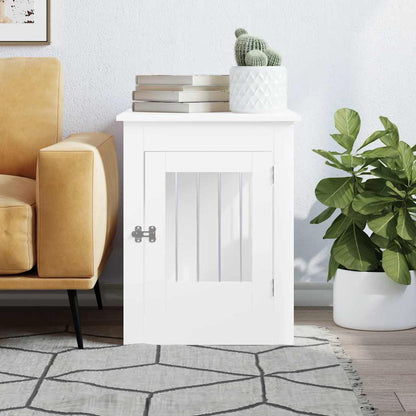 Jaula Para Perros Madera De Ingeniería Blanco 55x80x68 Cm_2