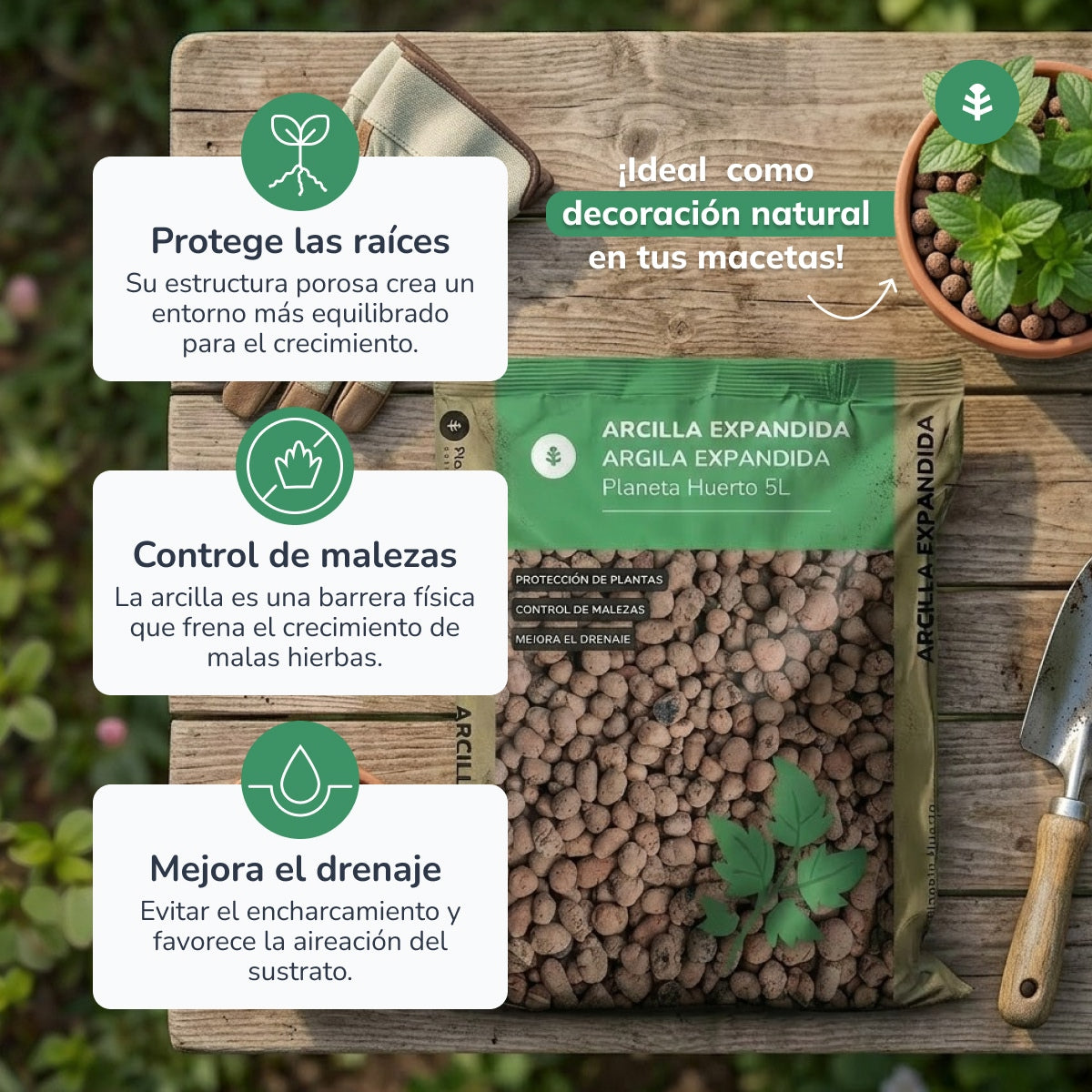 Arcilla expandida Planeta Huerto 5 Litros