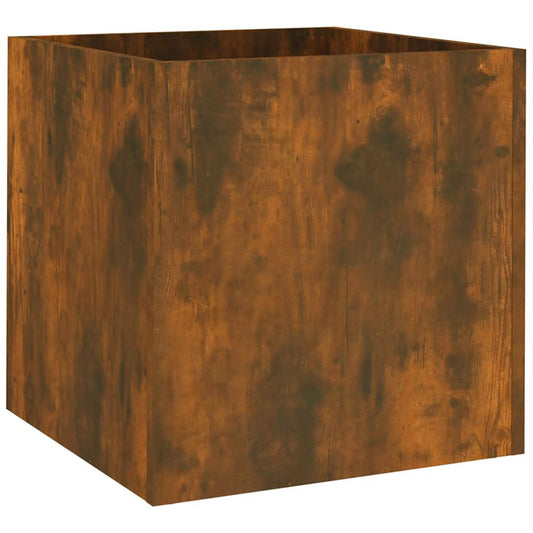 Jardinera Roble Ahumado 40x40x40 Cm Madera De Ingeniería_0