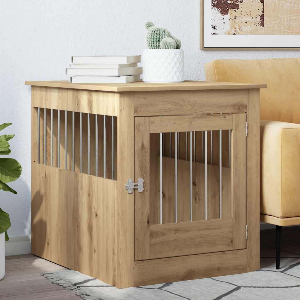 Jaula Para Perros Mueble Madera Contrachapada Roble Artesanal_1