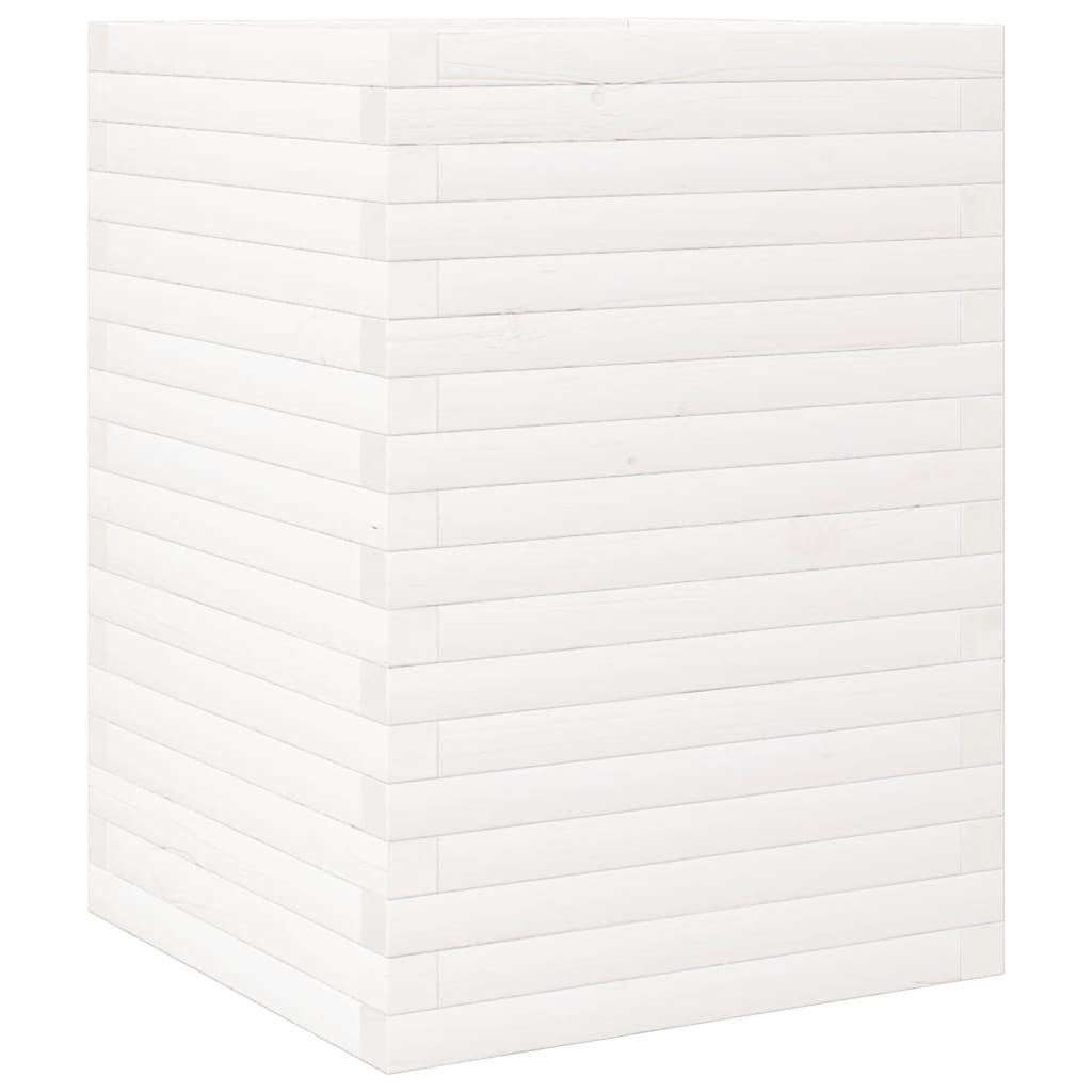 Jardinera Madera Maciza De Pino Blanco 50x50x68,5 Cm_0