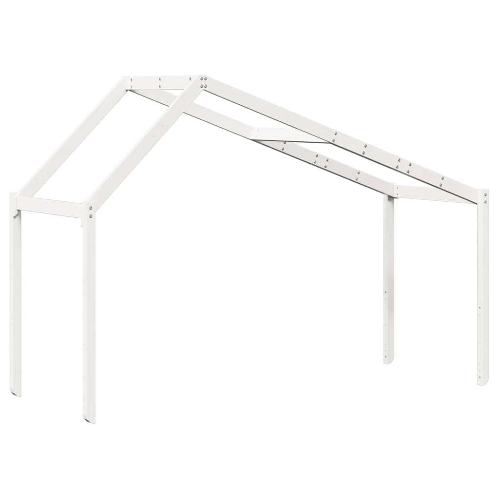 Techo De Cama Infantil Madera Maciza Blanco 213x85,5x144,5 Cm_5