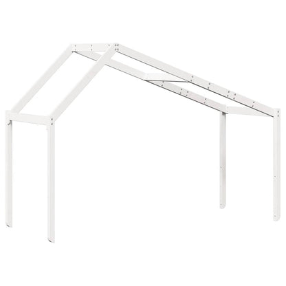 Techo De Cama Infantil Madera Maciza Blanco 213x85,5x144,5 Cm_5