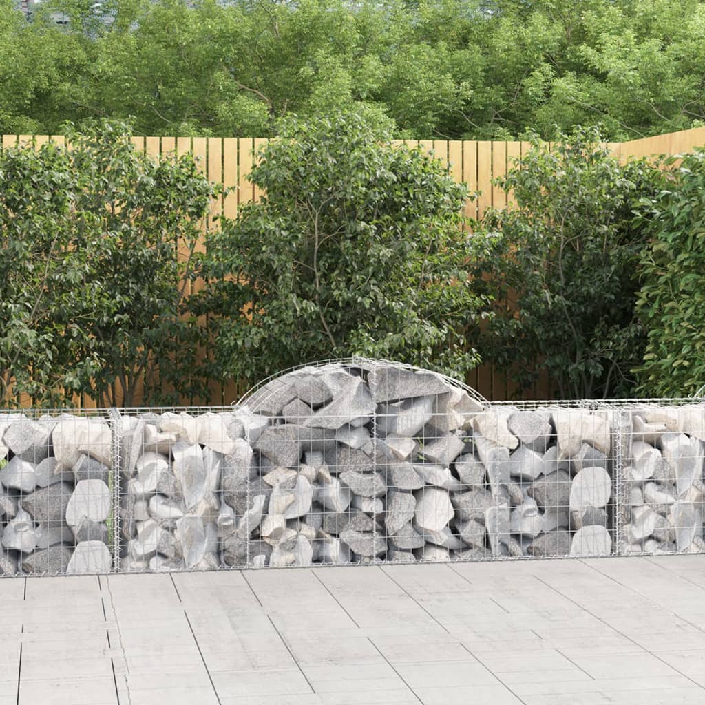 Cestas De Gaviones 8 Uds Forma De Arco Hierro 200x50x60/80 Cm_1
