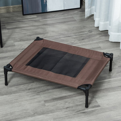 Pawhut Cama Elevada Perros Con Malla Transpirable Tela Oxford 76x61x18 Cm Marrón_1