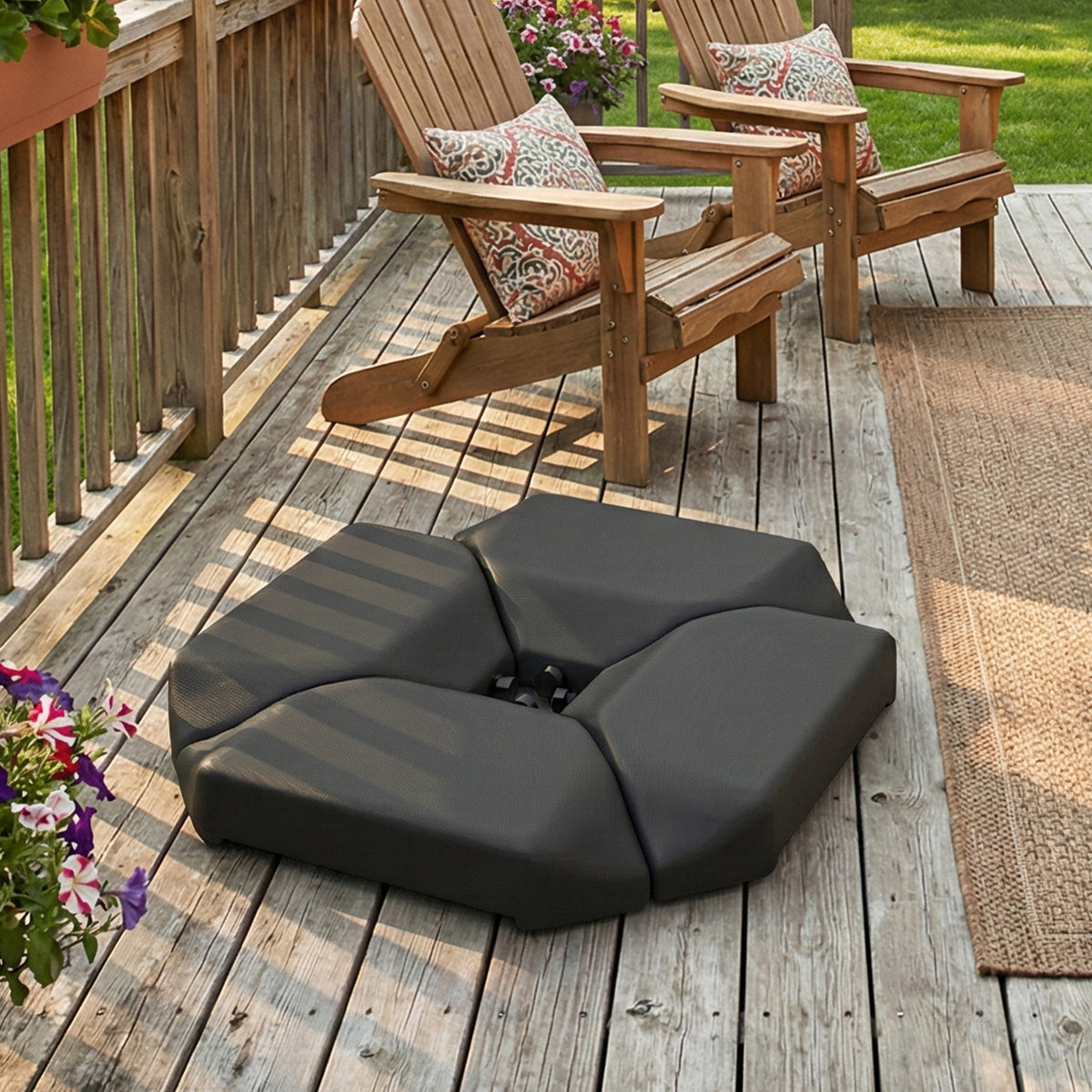 Base Para Sombrilla Outsunny Hdpe Negro 100x100x9 Cm_4