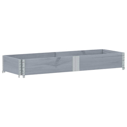 Jardinera De Madera Maciza De Pino Gris 150x50 Cm_0