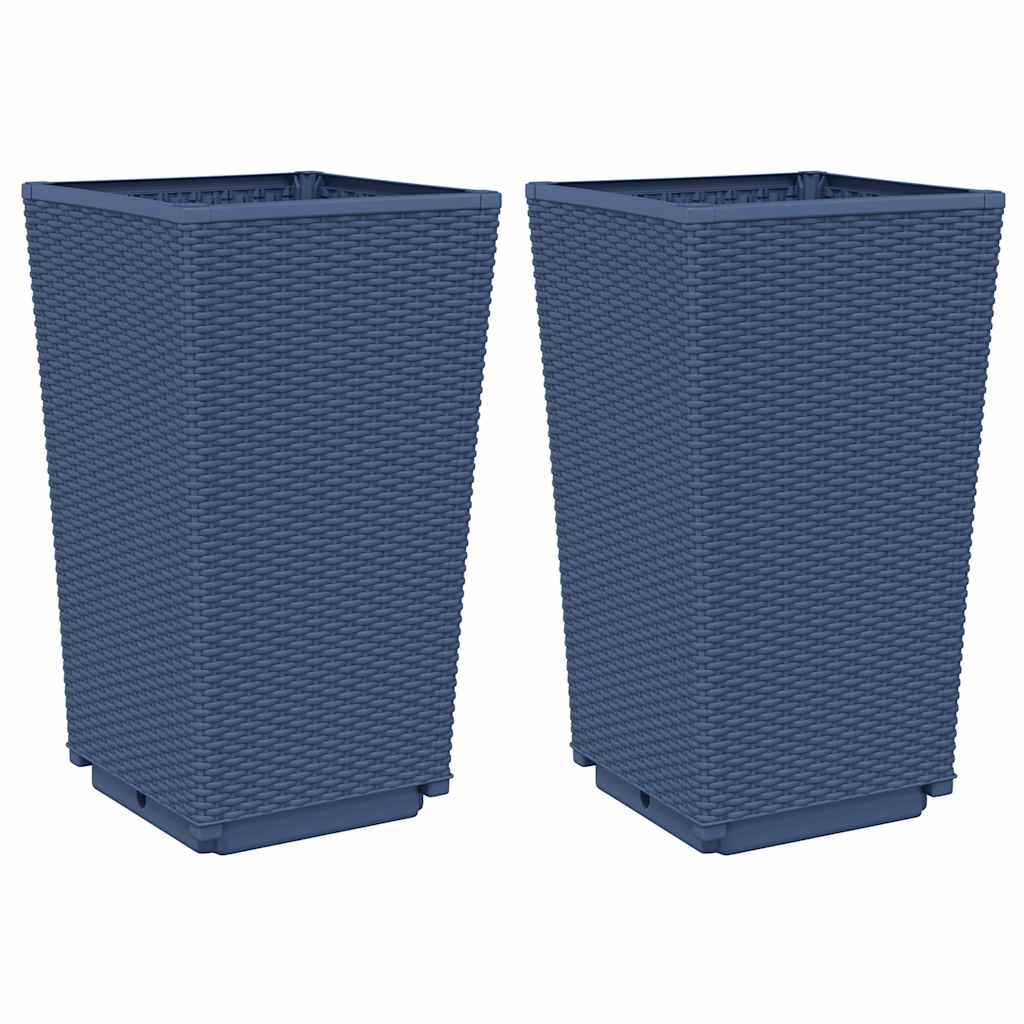 Jardineras 2 Unidades Pp Azul Gris 32,5x32,5x57 Cm_0