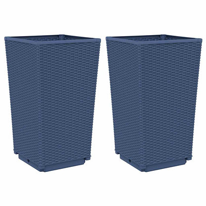 Jardineras 2 Unidades Pp Azul Gris 32,5x32,5x57 Cm_0