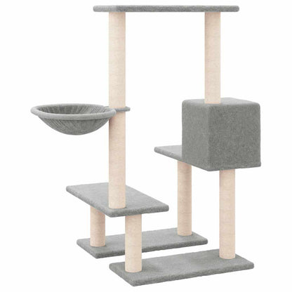 Rascador Para Gatos Con Postes De Sisal Gris Claro 94,5 Cm_4