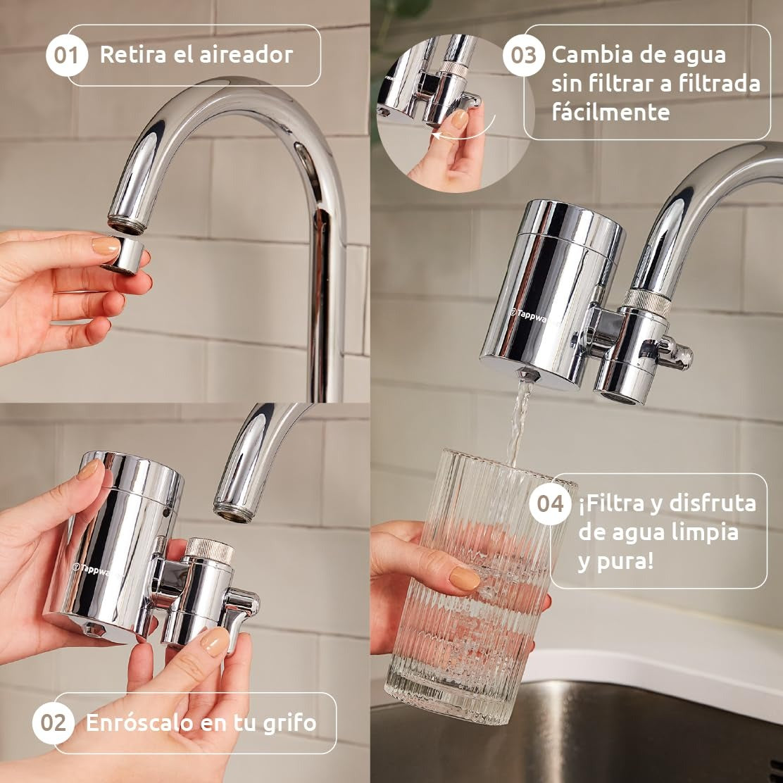 Filtro de grifo EcoPro Chrome SMR Tappwater