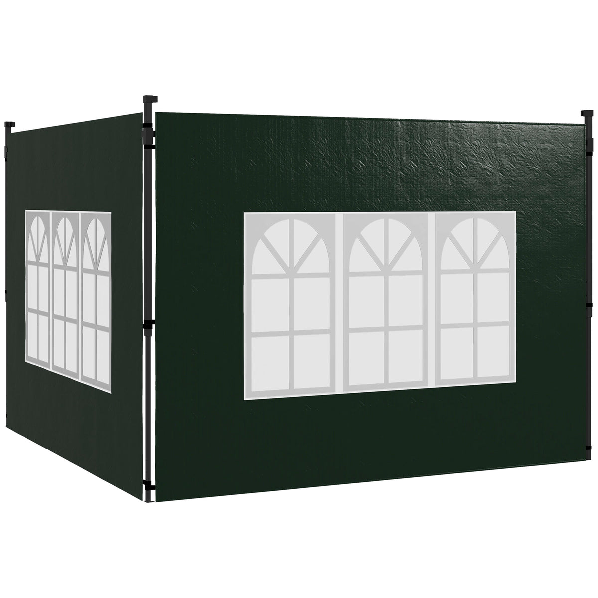 Outsunny Paredes Laterales Para Carpa 3x3 M Y 3x6 M 293x193 Cm Verde Oscuro_0